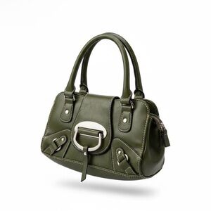 Olive Green Accent Satchel Handbag